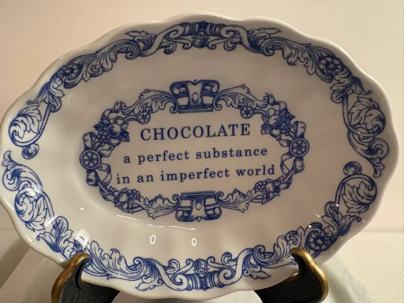 VINTAGE SPODE DISH THE BLUE ROOM COLLECTION CHOCOLATE BLUE AND WHITE