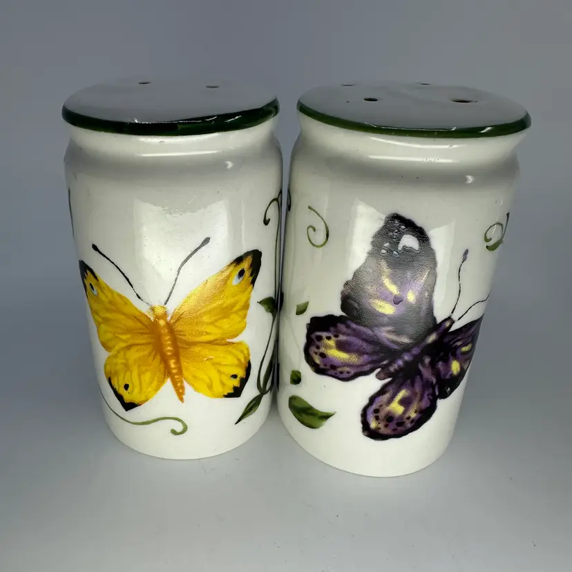Tabletops Unlimited Spring Butterfly Garden Salt & Pepper Shakers