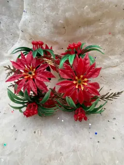 Vintage Christmas Plastic Candle Rings