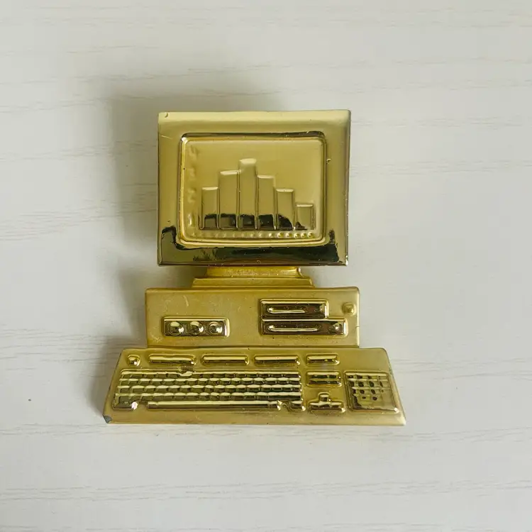 Vintage AJC Computer Monitor Brooch 90s Desktop IBM