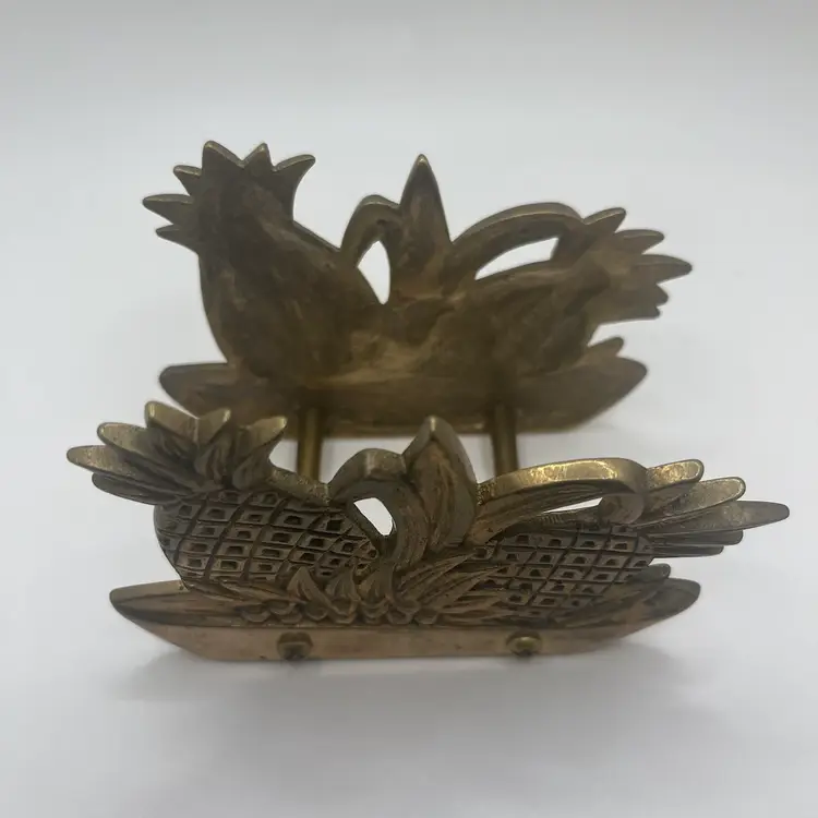 Vintage Solid Brass Napkin Or Letter Holder