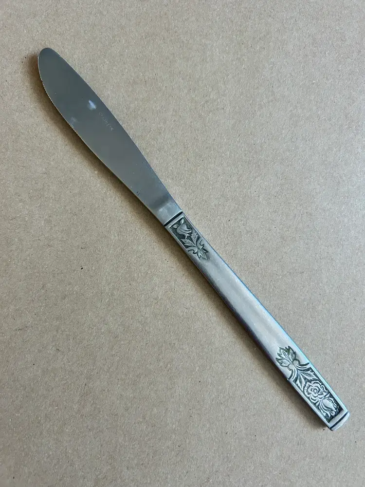 Vtg Young Rose Dinner Knife By Imperial Int’l 8-3/8”