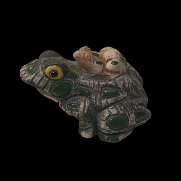 Frog Figurine With Baby Clay