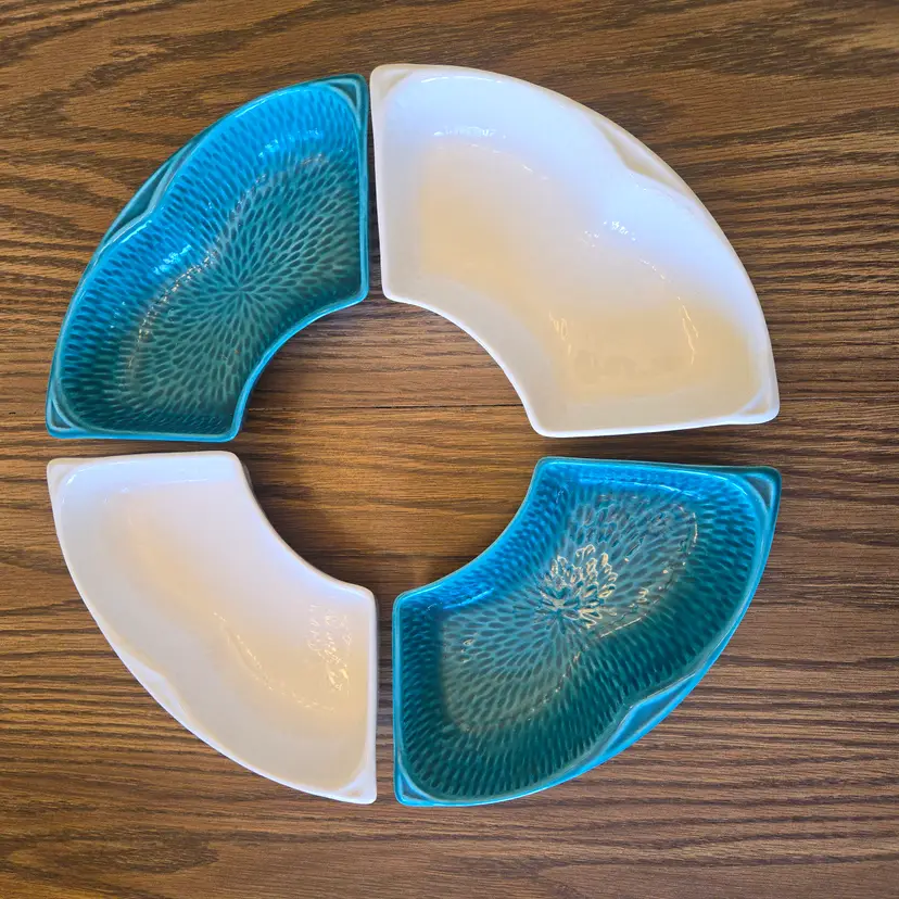 Maurice Lazy Susan parts Teal Blue & White California S-14 USA