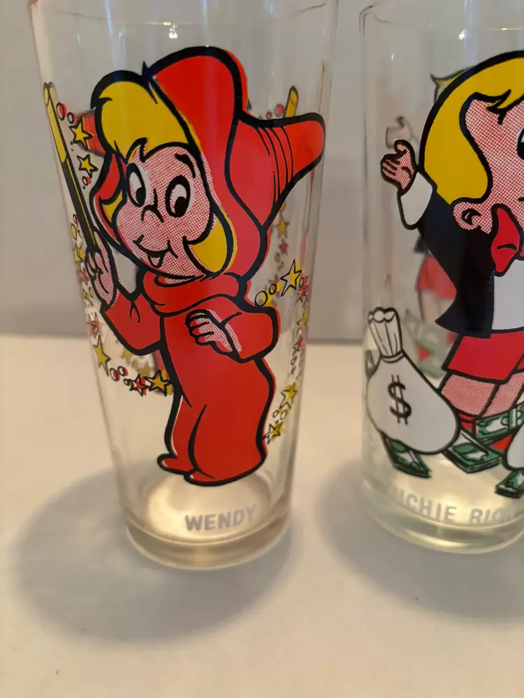 Vintage Pepsi Collector Series Set of 3 Drinking Glass Wendy,Richie Rich,Sad Sak