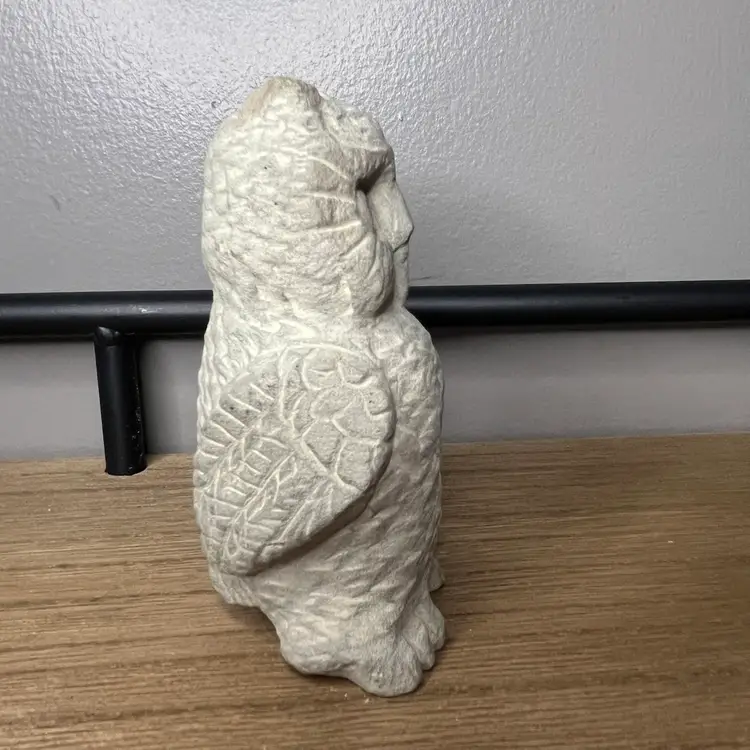 Vintage sand Stone small Owl Sculpture
