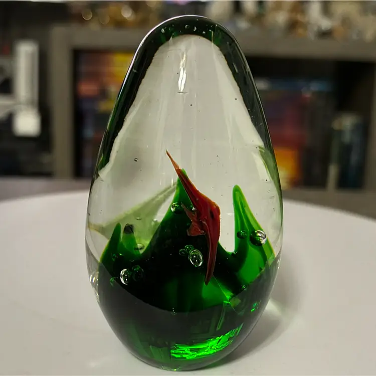 Under The Sea Art Glass Paperweight