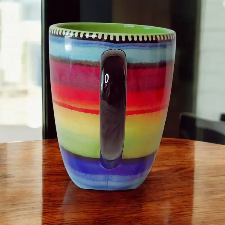 Colorful Striped Ceramic Mug PRIDE