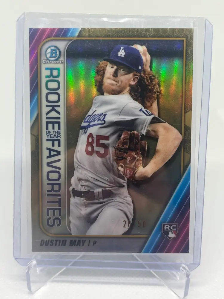 Dustin May Bowman Chrome RC - 26/50 - Los Angeles Dodgers