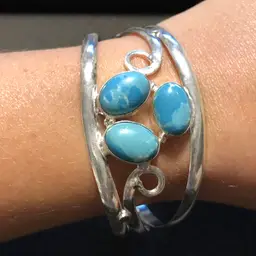 925 Sterling Silver Blue Larimer Bangle Bracelet