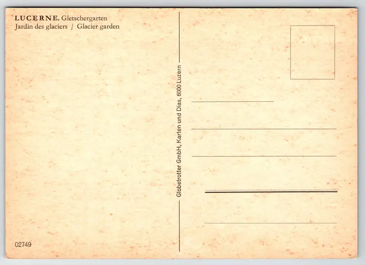 Postcard Glacier Garden of Lucerne Gletschergarten Lucerne Switzerland Geology