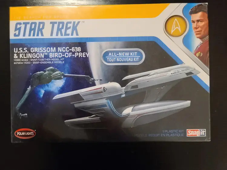 1:1000 Star Trek Klingon Bird of Prey and Grissom Oberth Class 2 kits in 1 Polar Lights Round 2