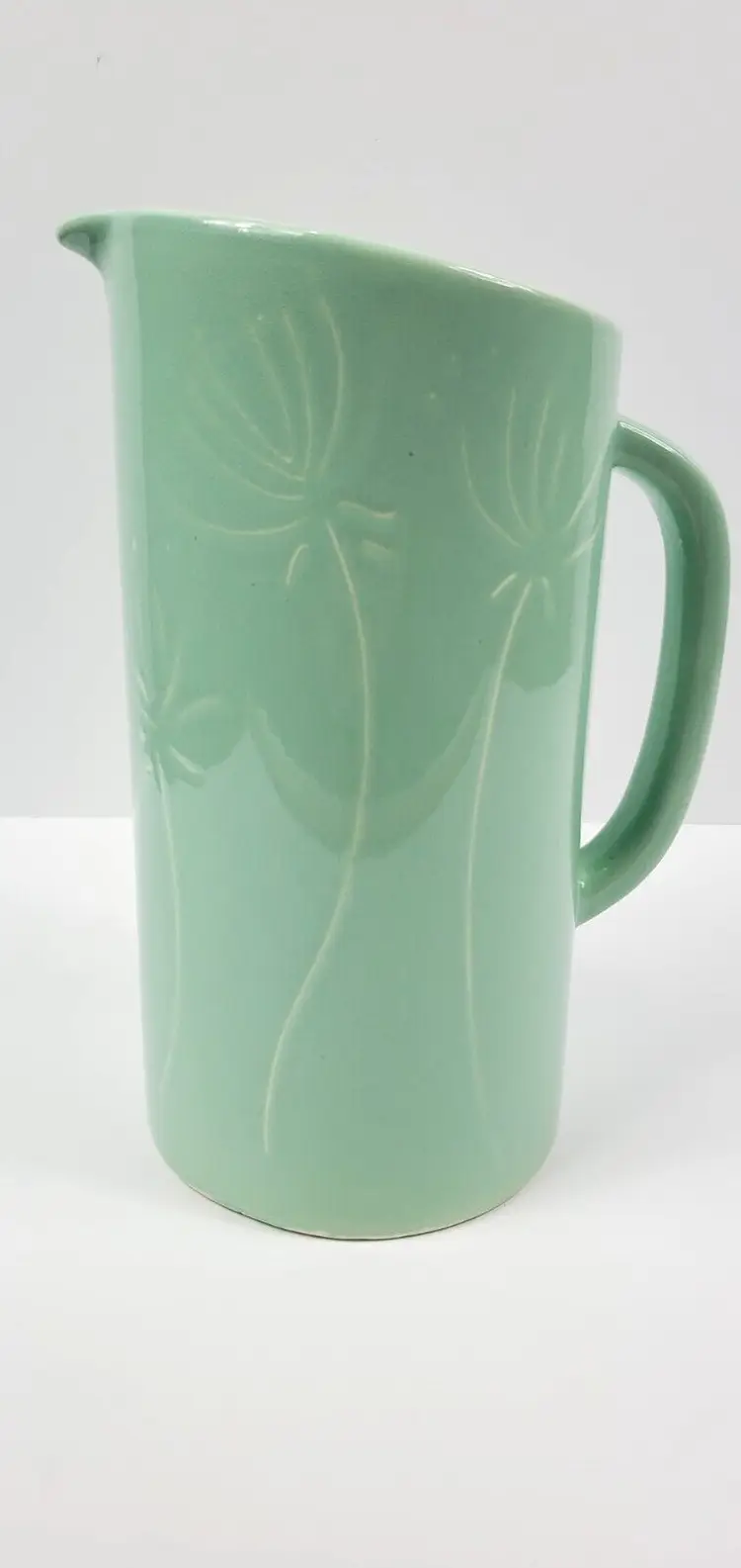 Vintage Pereiras Lime Green Pitcher 9 1/2"x6" Made in Portugal