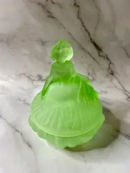 Toussant Glass Curtsey Girl Powder Dish