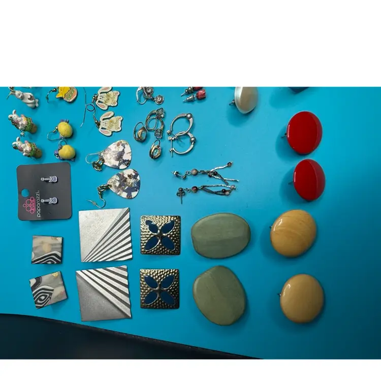 Lot Of 41 Various Pierced Earrings Stud Drop Dangle Mostly Vintage