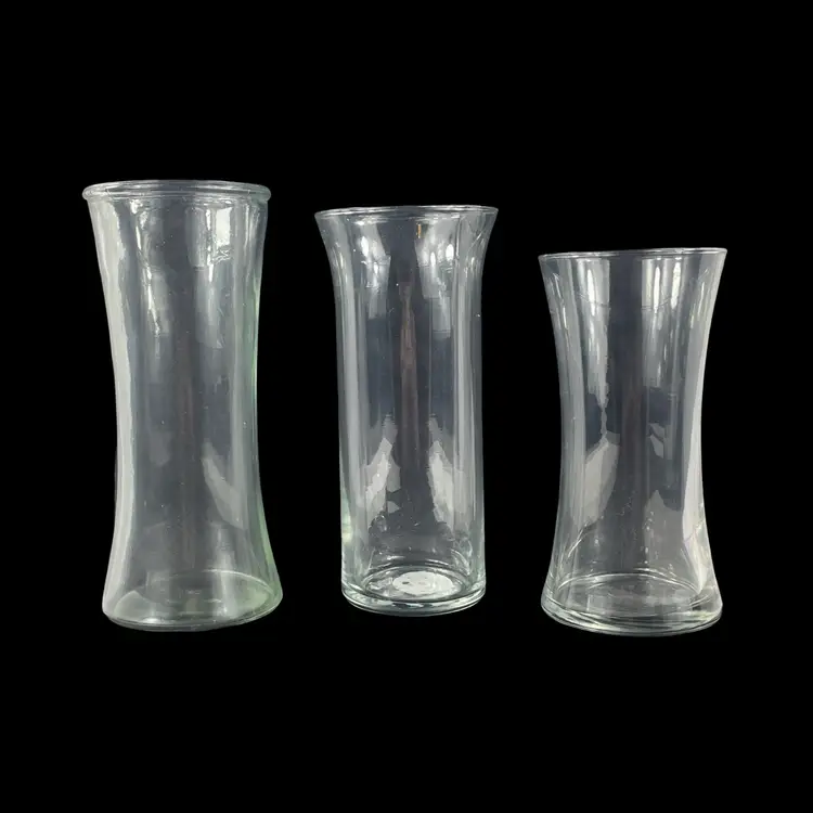 Clear Glass Vases – Versatile Decorative Set Of 3 - Elegant Decor