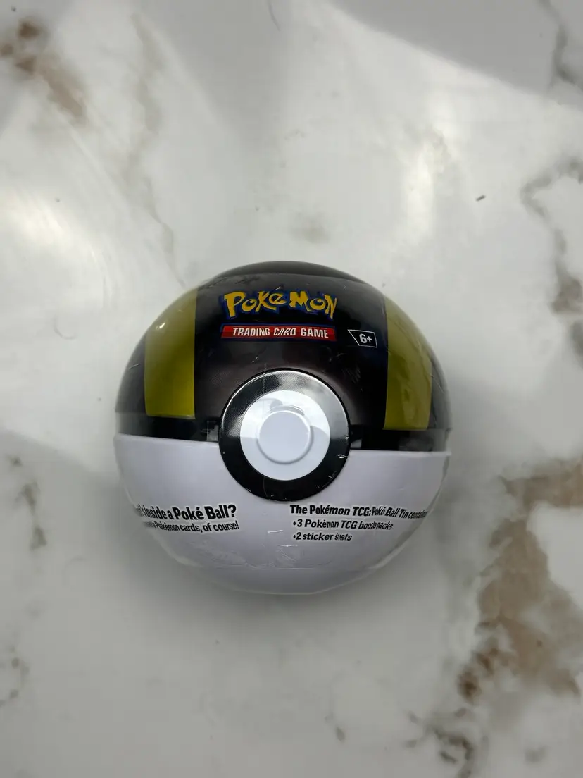 Brand New Poke ball Tin 3 Booster Pack + Coin