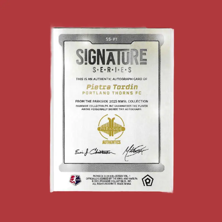 Pietra Tordin Thorns Rookie 2025 Parkside NWSL V1 AUTO Autograph Signatures