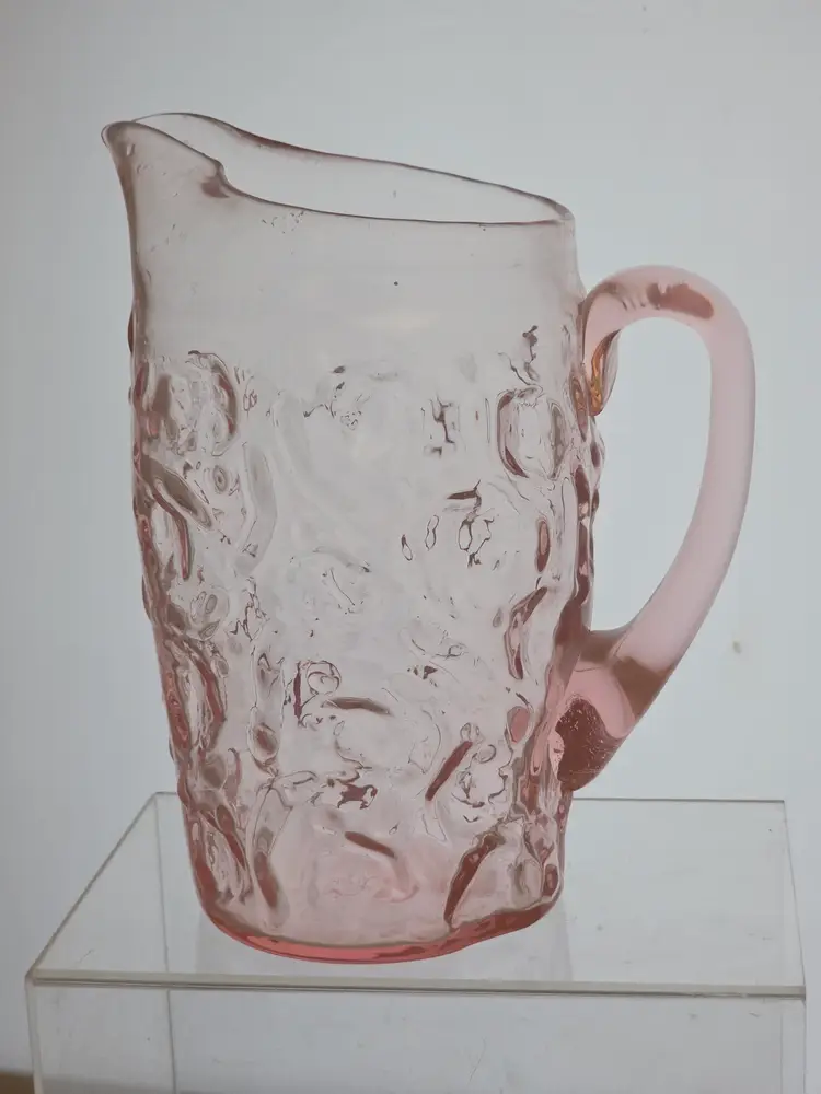 Bryce Brothers pink glass pitcher