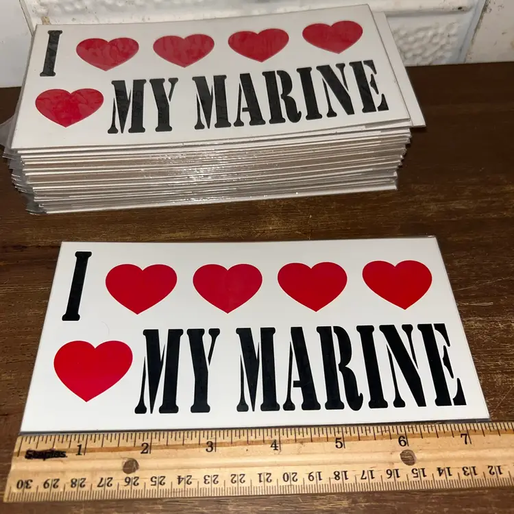 Lot Of 31 I Love My Marine Bumper Stickers