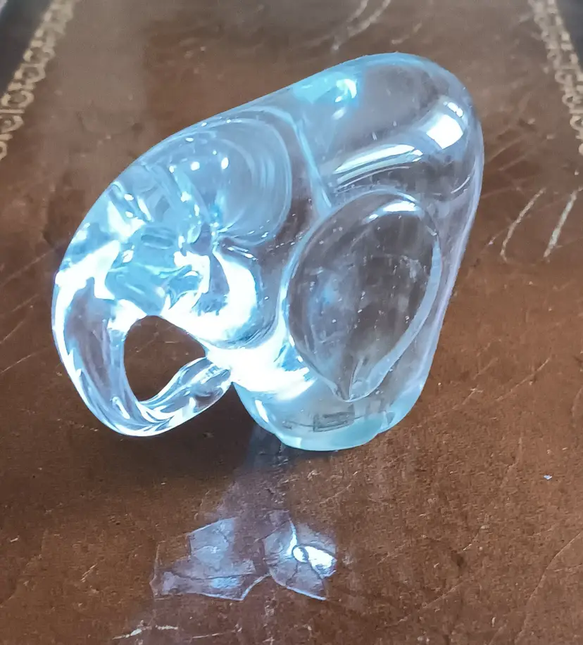 Vintage Clear/Blue Glass Elephant