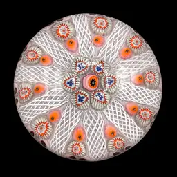Strathearn Radial Art Glass 10 Spoke Zanifirico Garza Millefiori Paperweight