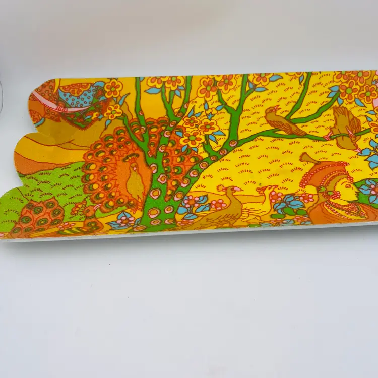 Incredible Vintage Psychedelic Pop Art Melamine Type Tray 7”x 17”