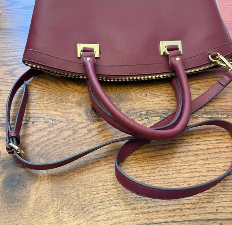 ANNE KLEIN Burgundy Faux Leather Laine
TZ Satchel Handbag