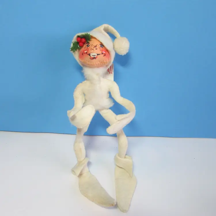 vintage Annalee white pixie elf doll figure 1957 11" long