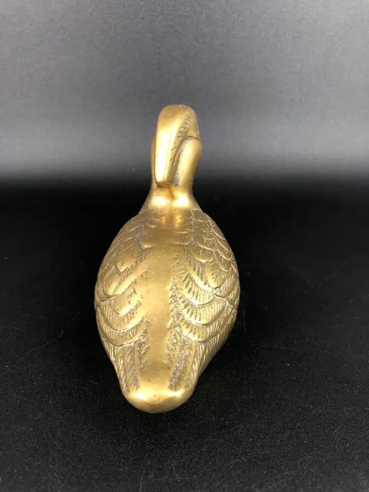 Vintage Brass Wood Duck Figurine