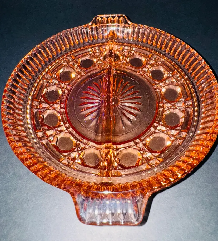 Beautiful Divided Pickle Dish - Pink Depression Glass