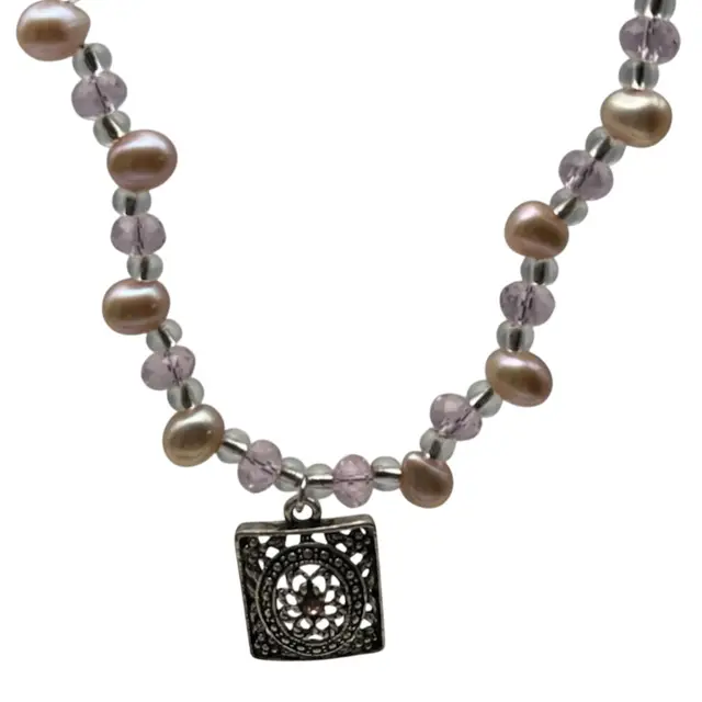 Girl’s Pink Pearl Beaded Necklace