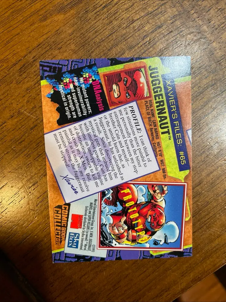 X-MEN SERIES 2 1993 SKYBOX PROTOTYPE PROMO CARD  #65 JUGGERNAUT MARVEL