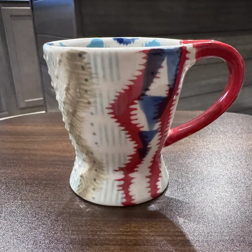 Anthropologie Abstract Handpainted Multicolor