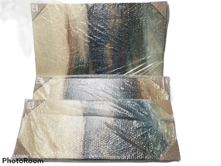 INK+IVY JLA Rolling Waves Gel Coated Canvas-Set of Three