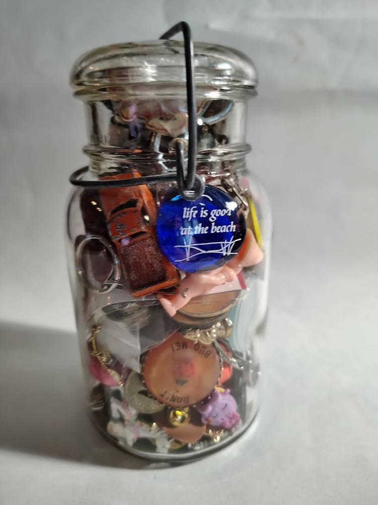 Mystery JUNK DRAWER Anchor Hocking Lightning JAR! 3 lbs total weight.