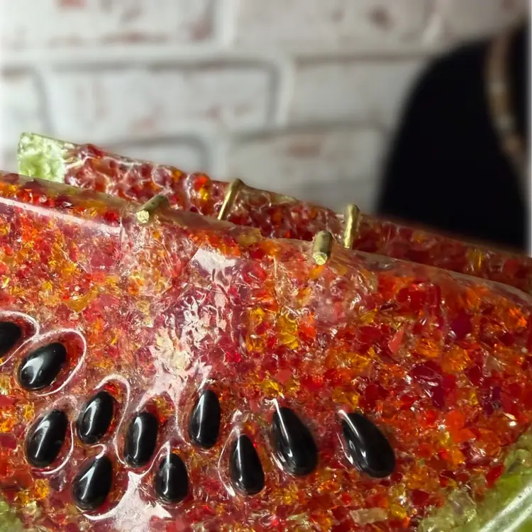 Vintage 1960's-1970's Acrylic Resin Watermelon Slice Decorative Napkin Holder