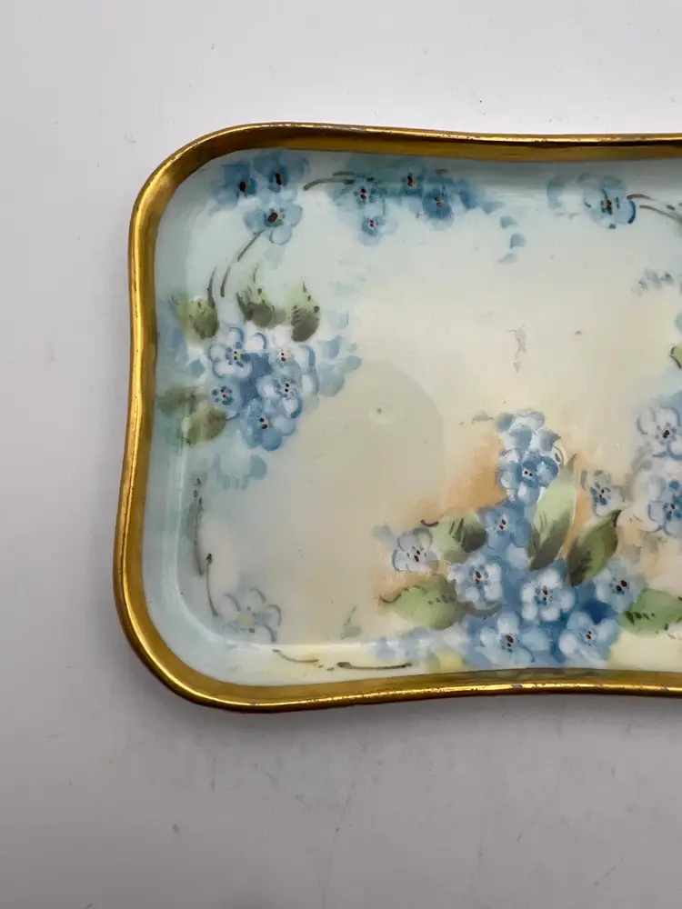 VTG ADK Limoges France Hand Painted Porcelain Trinket Dish Trays