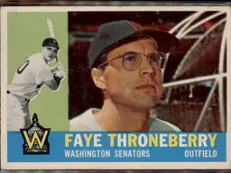 1960 Topps #9 Faye Throneberry - (pk3) - Washington Senators