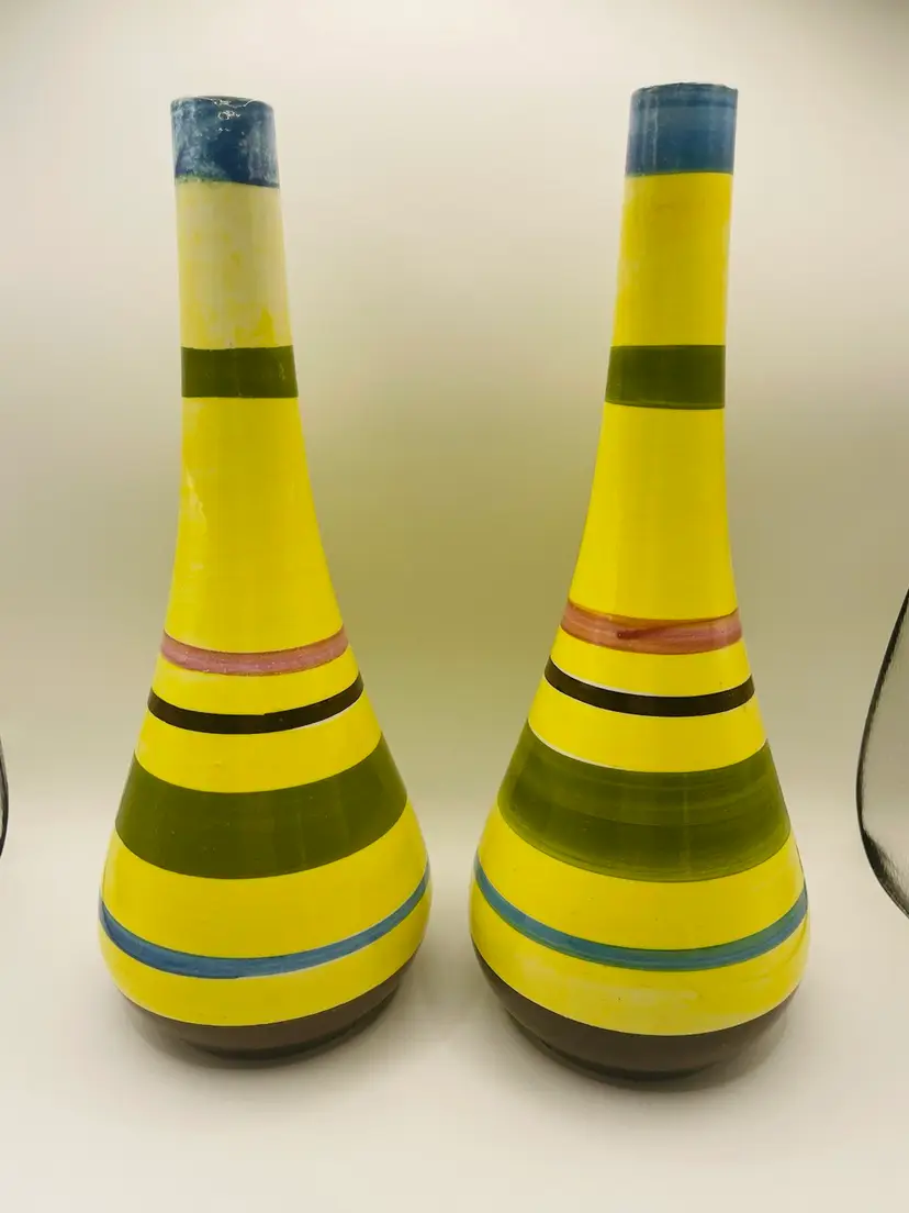 Vintage Selca Hand painted Ceramic Vases