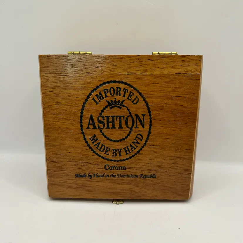 Ashton Cigar Box 7x6 1/2 Still Has Scent Of Cigars.