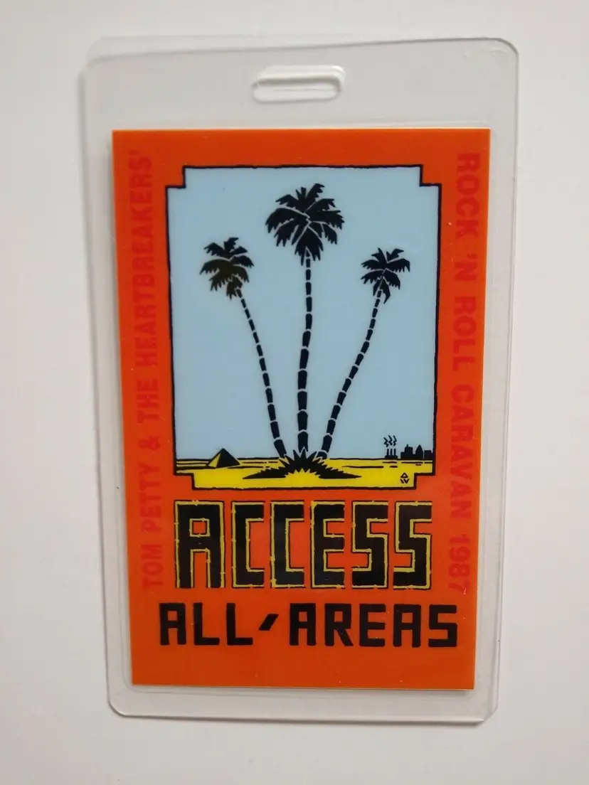 Tom Petty And The Heartbreakers Backstage Pass Laminated Original 1987 Caravan