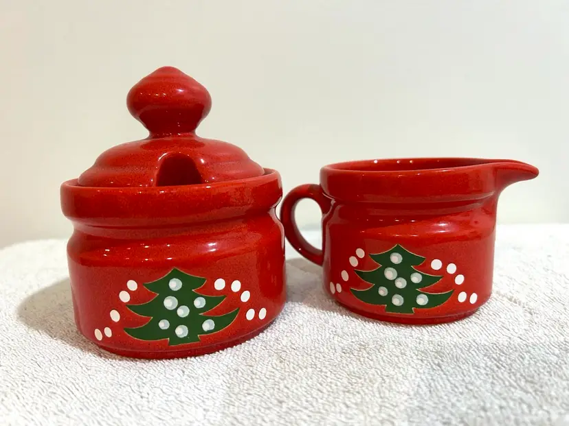 Waechtersbach Christmas Tree Sugar & Creamer Germany