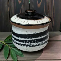 Vintage Edna Arnow Mid-Century Studio Pottery stoneware Lidded Crock Canister Signed