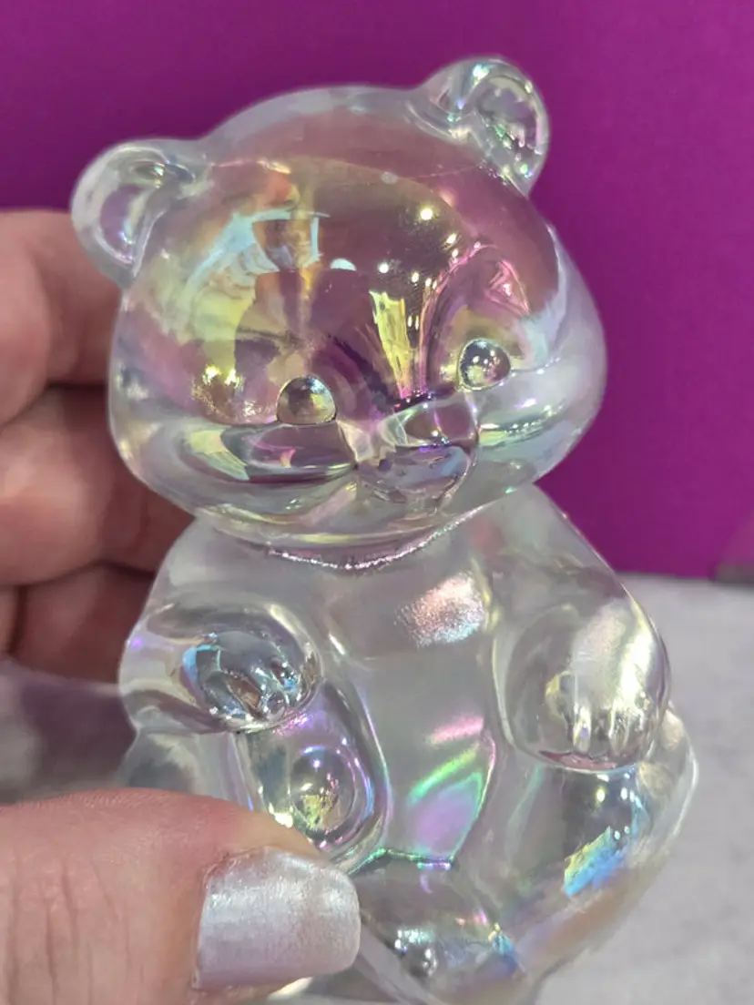 Vintage Fenton Iridescent Glass Sitting Bear