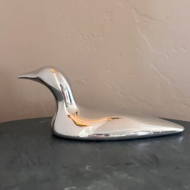 Vintage Hoselton Canada Handmade Aluminum Duck Loon Sculpture