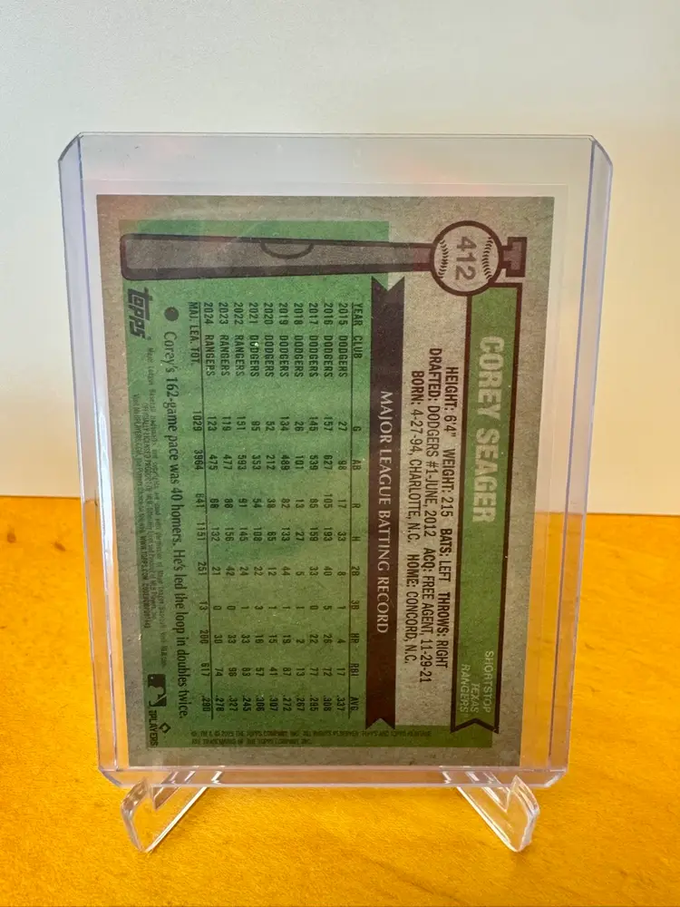 Corey Seager 2025 Topps Heritage Chrome Gold Refractor /50 - Texas Rangers