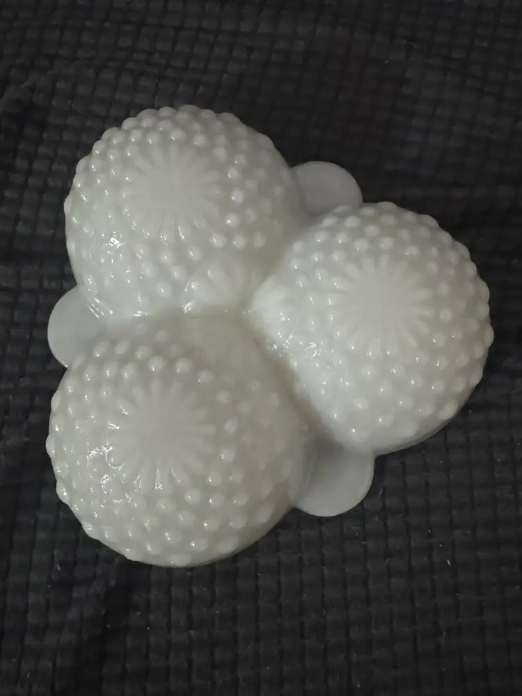 Vintage Fenton Westmoreland Hobnail Milk Glass Divided Dish