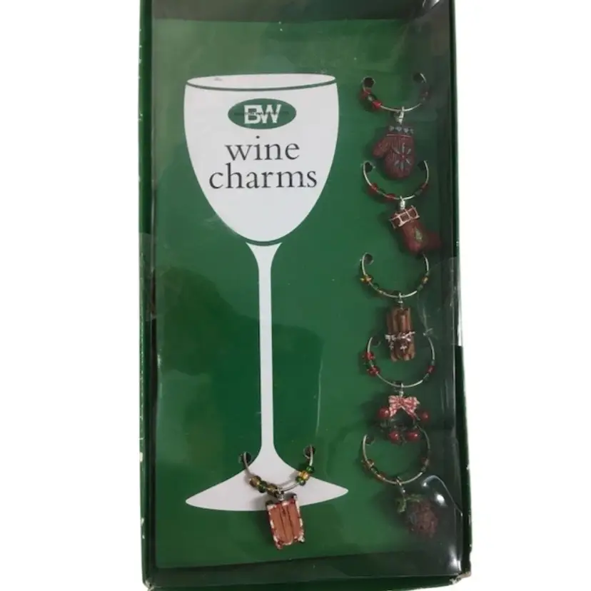 Boston Warehouse Christmas Holiday Wine Glass Charms