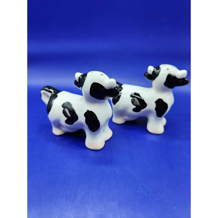 Black and White Holstein Cow Salt and Pepper Shakers